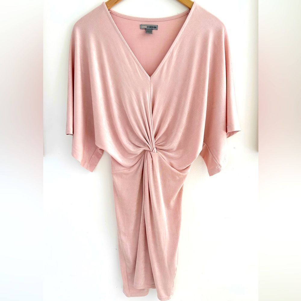 Love by Design Blush Pink Metallic Knot Dress
